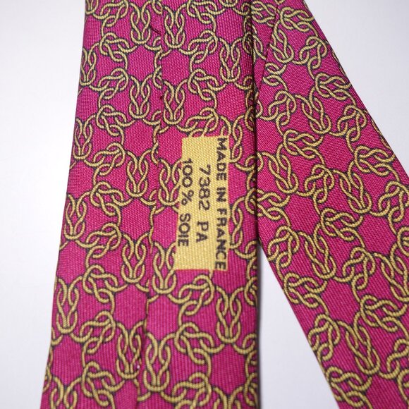 Hermes Paris Equestrian 100% Silk Tie Made In France - Picture 7 of 8